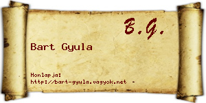 Bart Gyula névjegykártya