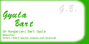 gyula bart business card